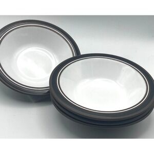 Hornsea Pottery Contrasts Cereal Bowls Set‎ of Four Brown Black Soup Salad